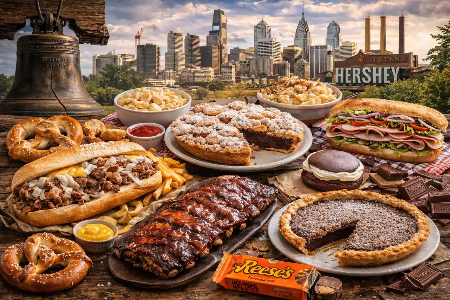 iconic foods Pennsylvania is famous for, from Philly cheesesteaks to shoofly pie. Explore the history, flavors, and cultural roots behind the Keystone State’s most beloved dishes