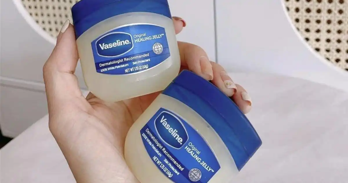 modern Vaseline jar highlighting over a century of skincare history