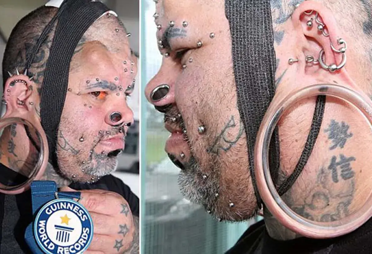 Record breaking oversized earrings on display