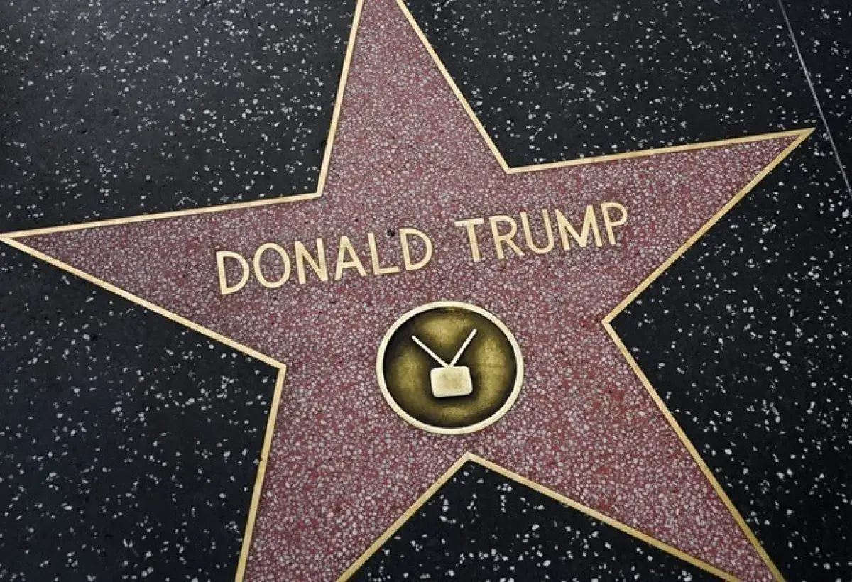 Donald Trump Hollywood Walk of Fame star on sidewalk