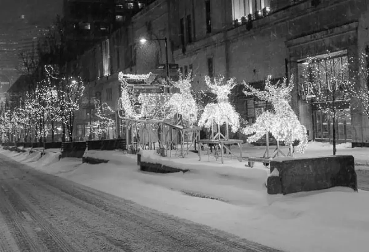 Winter street in New York inspired by Fairytale of New York