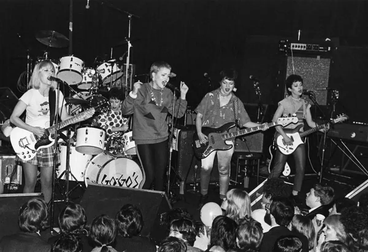 The early Go Gos playing in the Los Angeles punk scene