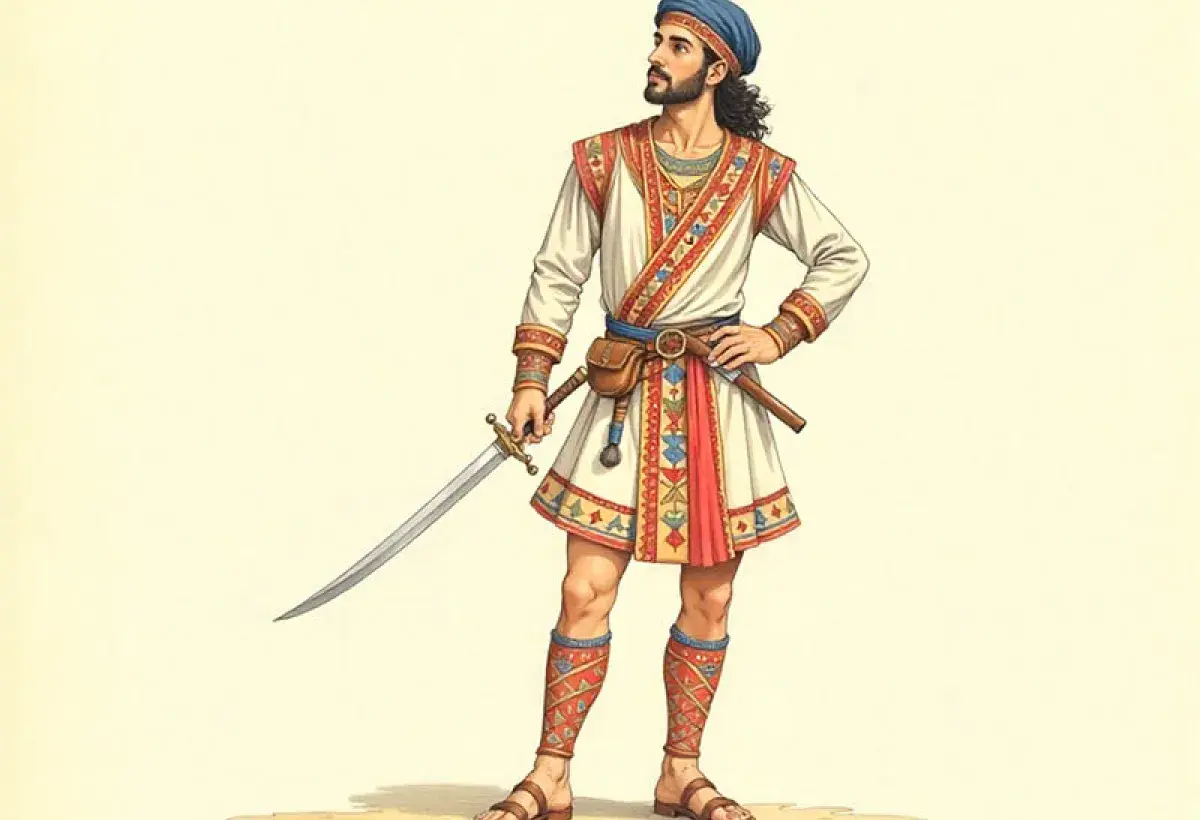 Ancient Persian soldier wearing the first known heels