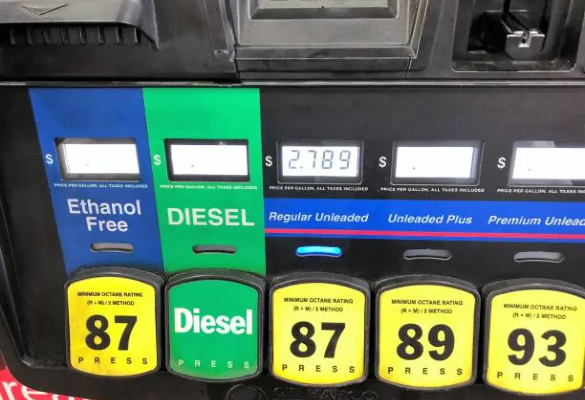 Summer blend and winter blend gasoline pumps in the US.