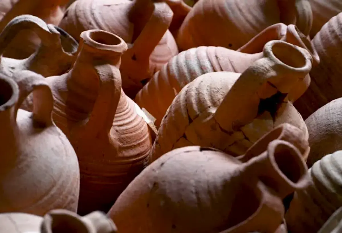 ancient clay wine jars from early civilizations