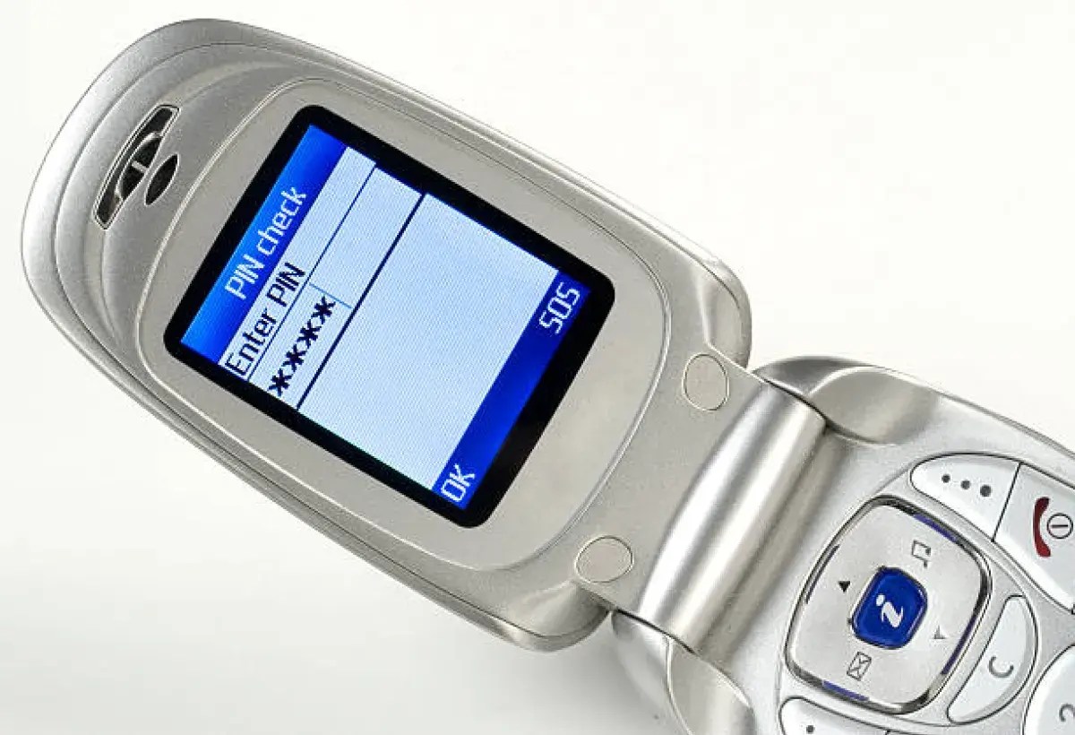 Early SMS based mobile banking screen from the 1990s