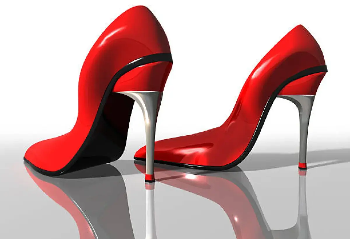 Close up of classic stiletto heels with slender shape
