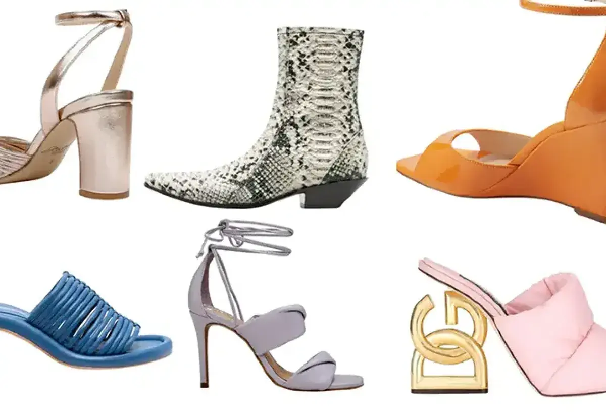 Collage of various high heel styles and shapes