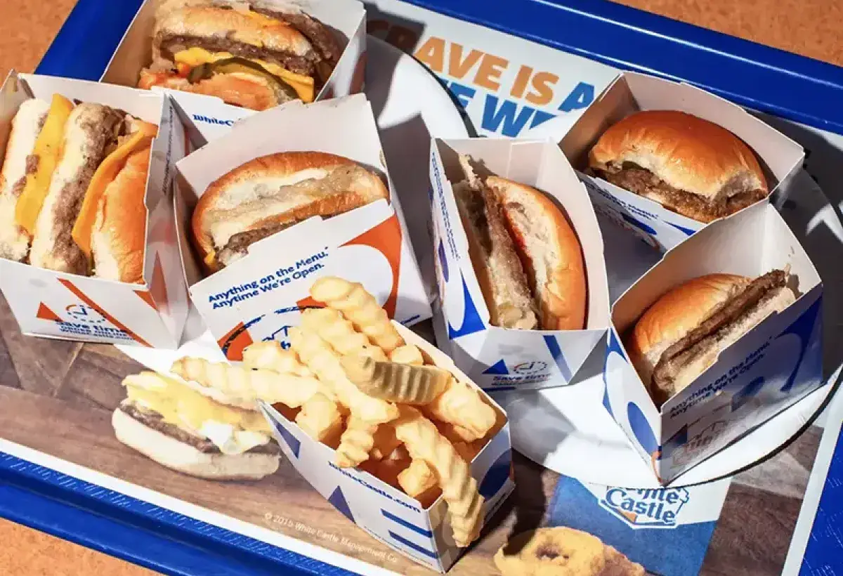Eating Sliders at White Castle Table