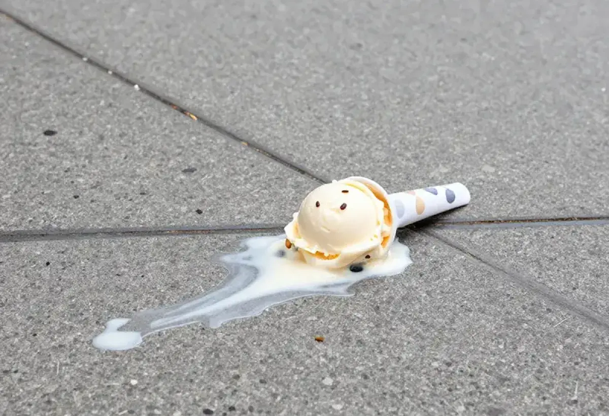 Ice cream dropped in New York street
