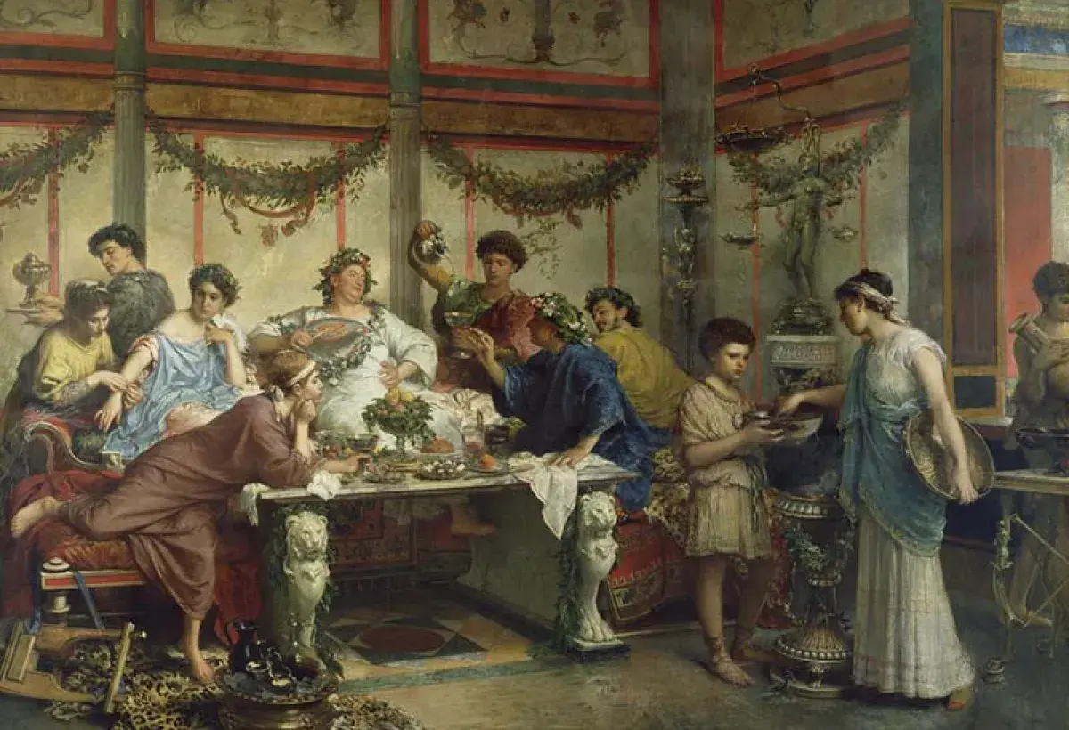  Ancient Roman Banquet Featuring Lettuce