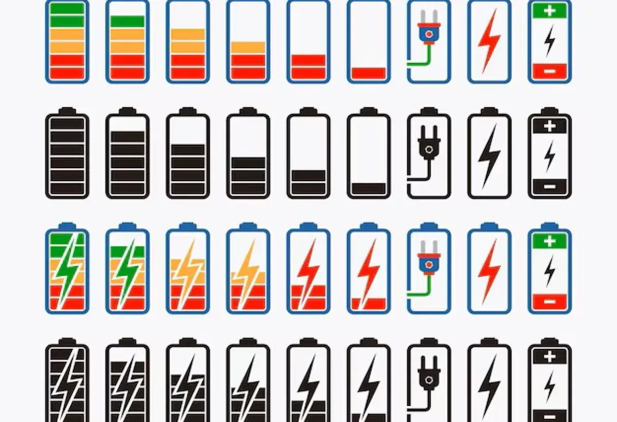Smartphone battery icon variations