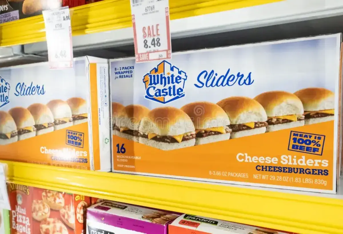 White Castle Frozen Sliders on Store Shelf