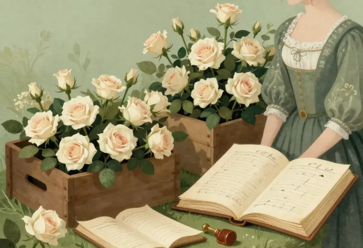 Historical rose trade illustration