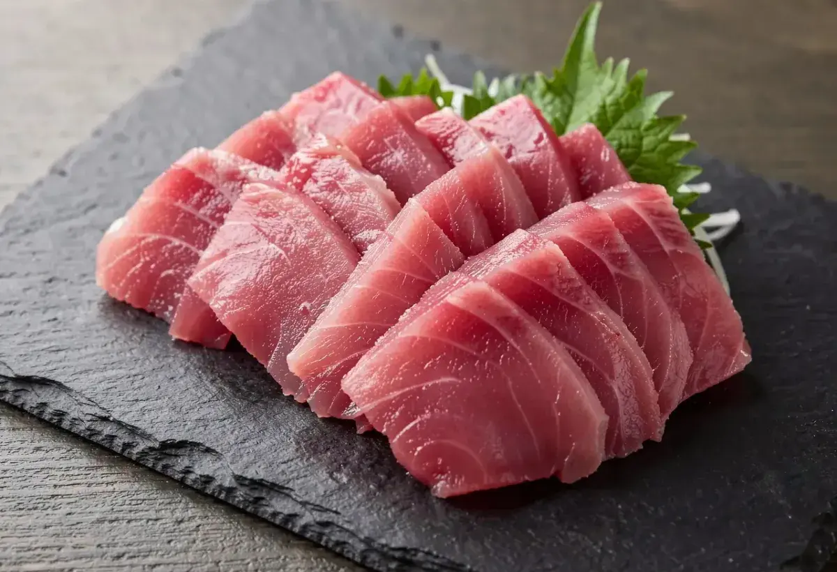 Chutoro tuna sashimi showcasing balanced marbling
