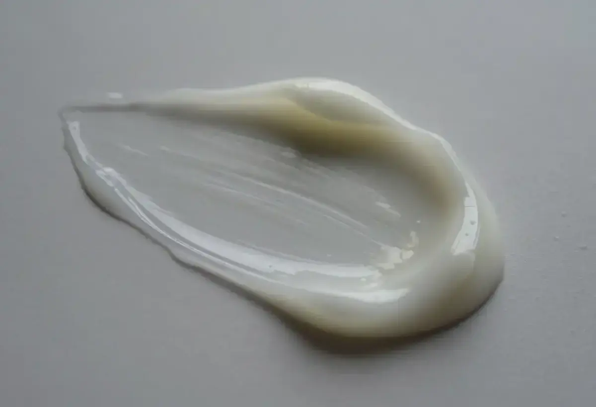 Smooth and glossy petroleum jelly texture close up