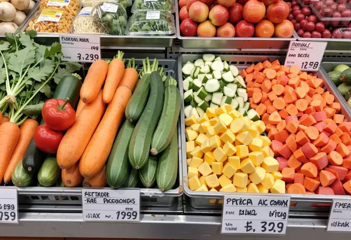 Whole vegetables compared to precut produce