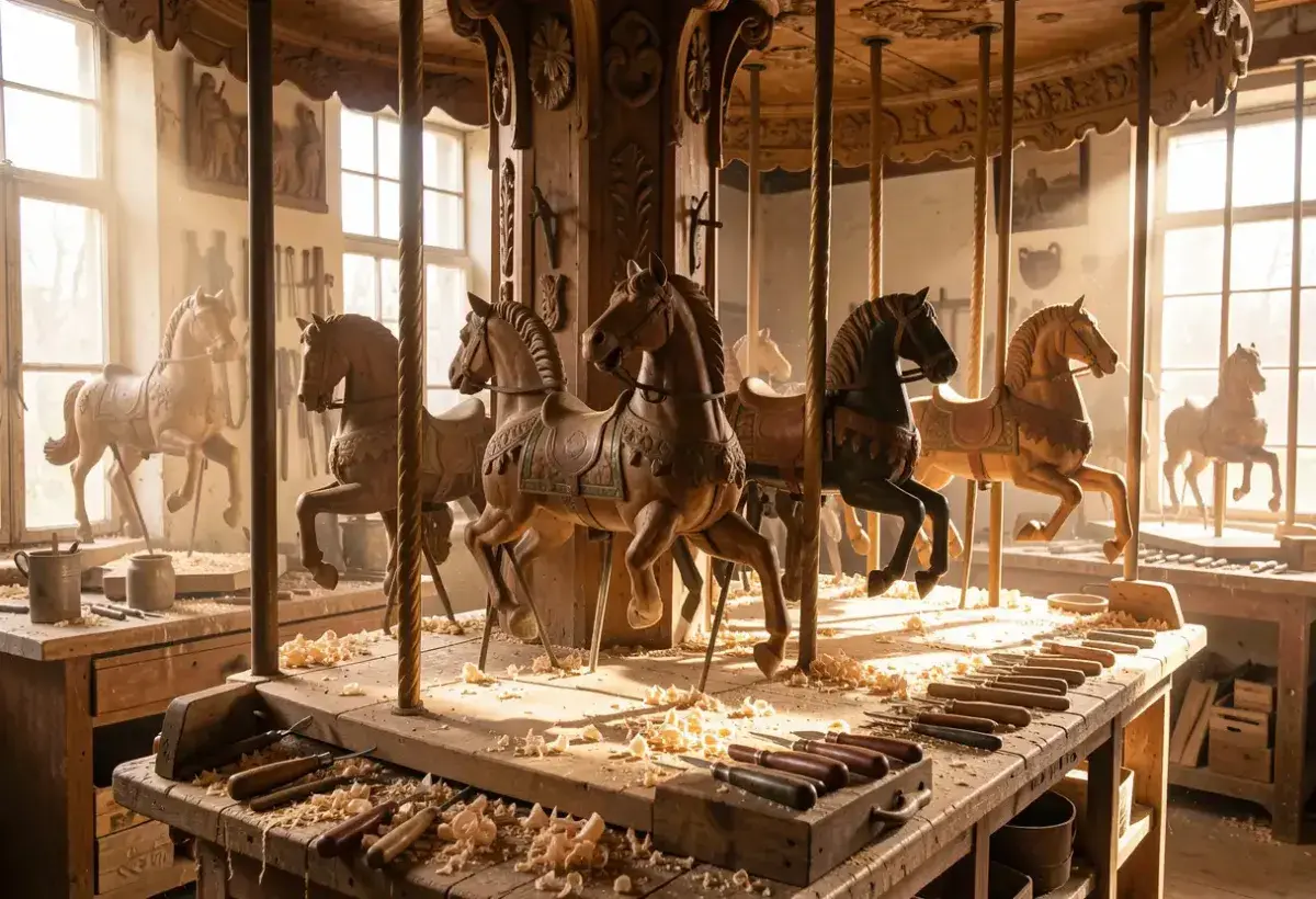 antique carousel carving workshop
