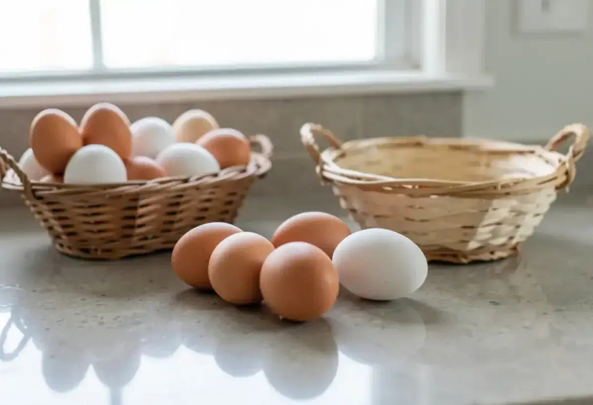 eggs on kitchen counter with natural light