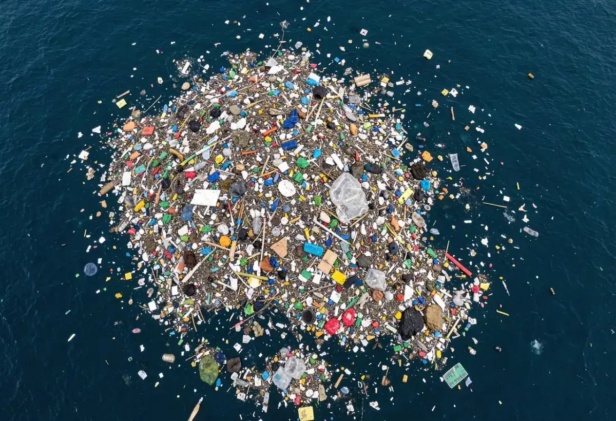 Floating Plastic Debris in Great Pacific Garbage Patch