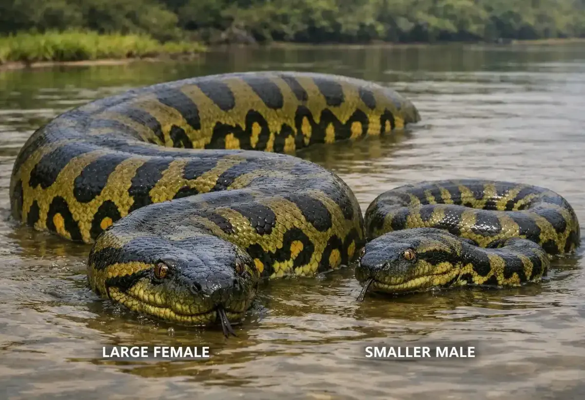 Female anaconda significantly larger than male