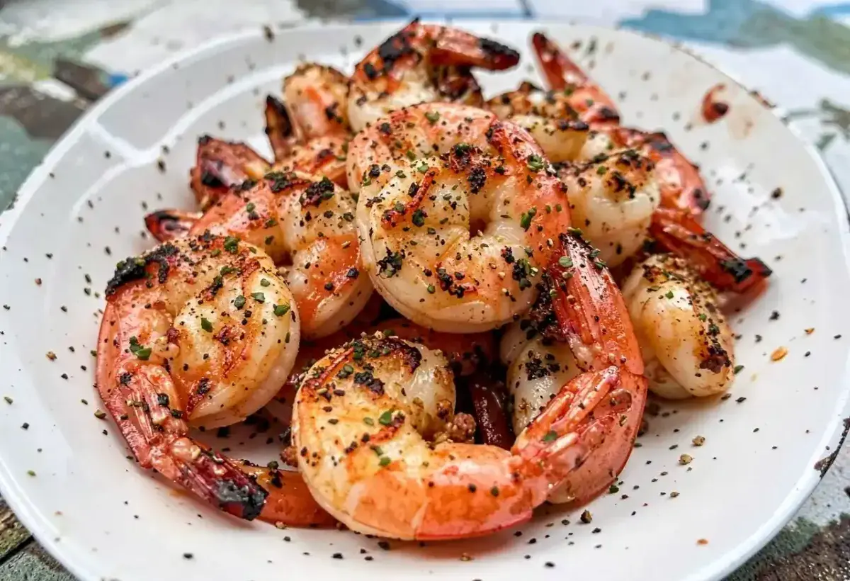 Texas Gulf Coast grilled shrimp with seasoning
