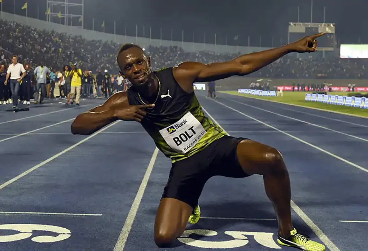 Usain Bolt signature lightning celebration