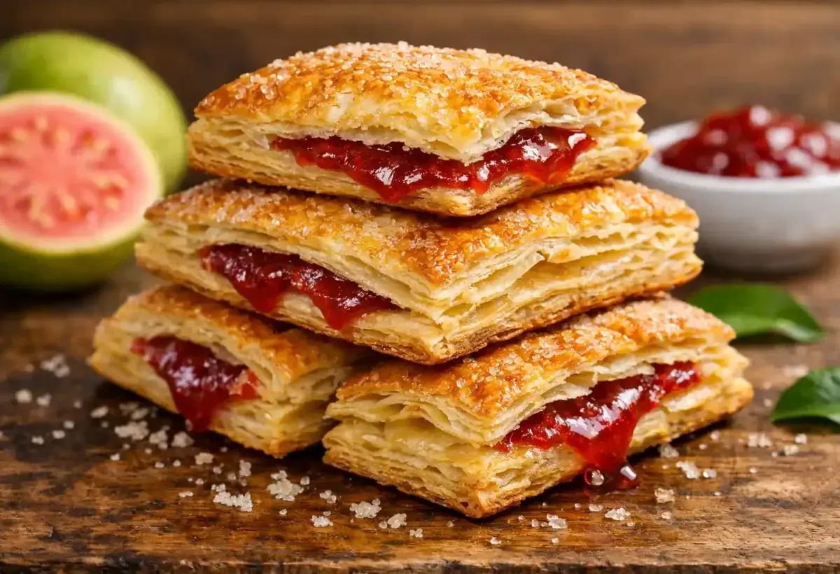 Fresh guava pastries with crisp layers and sweet filling