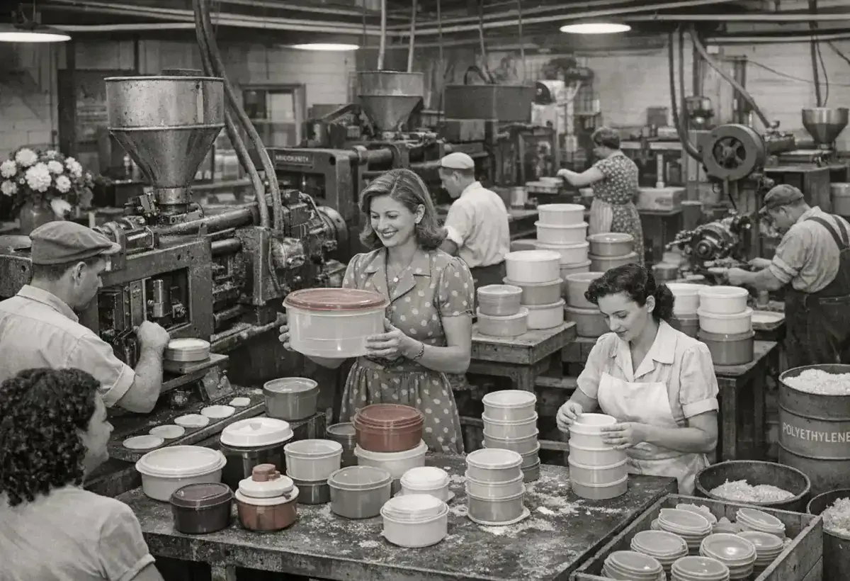 Manufacturing process of early plastic kitchen containers