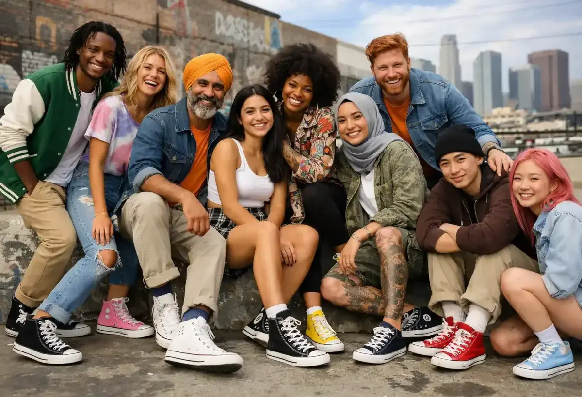 People from different backgrounds wearing Converse