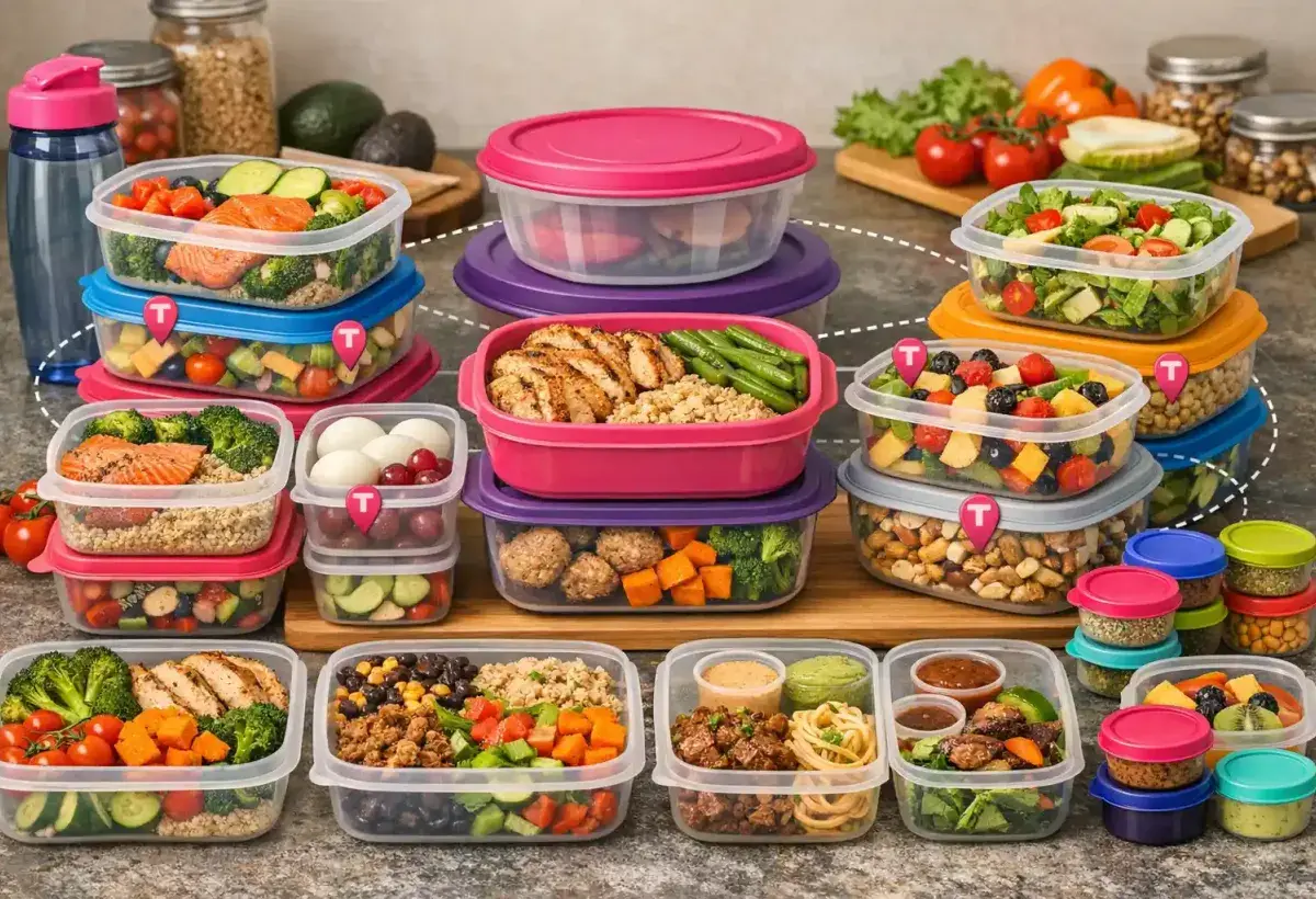 Reusable containers used for organized meal preparation
