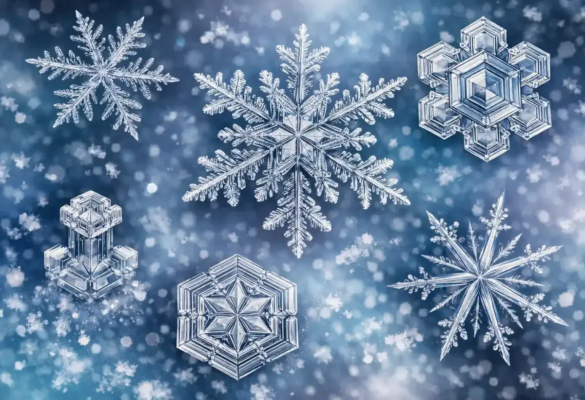 Unique snowflake crystal structures up close