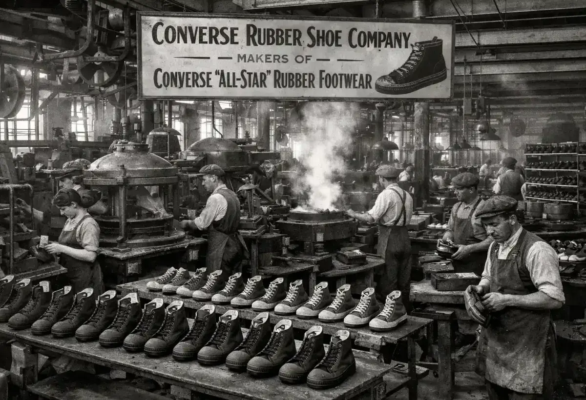 Vintage Converse rubber factory production