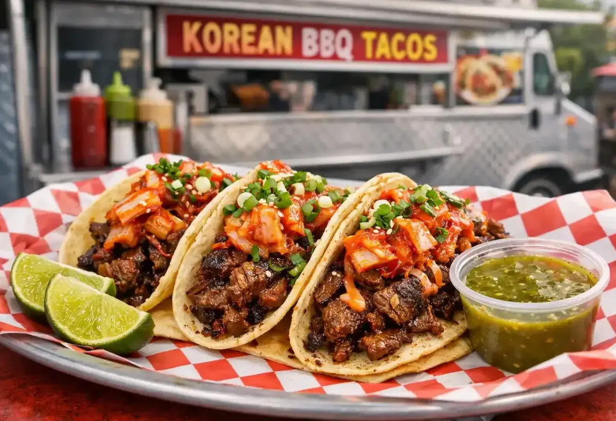 Korean Mexican fusion tacos inspired by Los Angeles street food