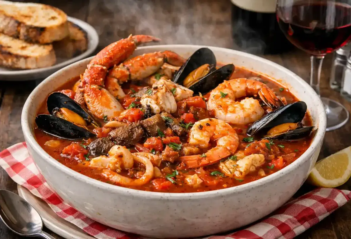 Traditional San Francisco cioppino seafood stew