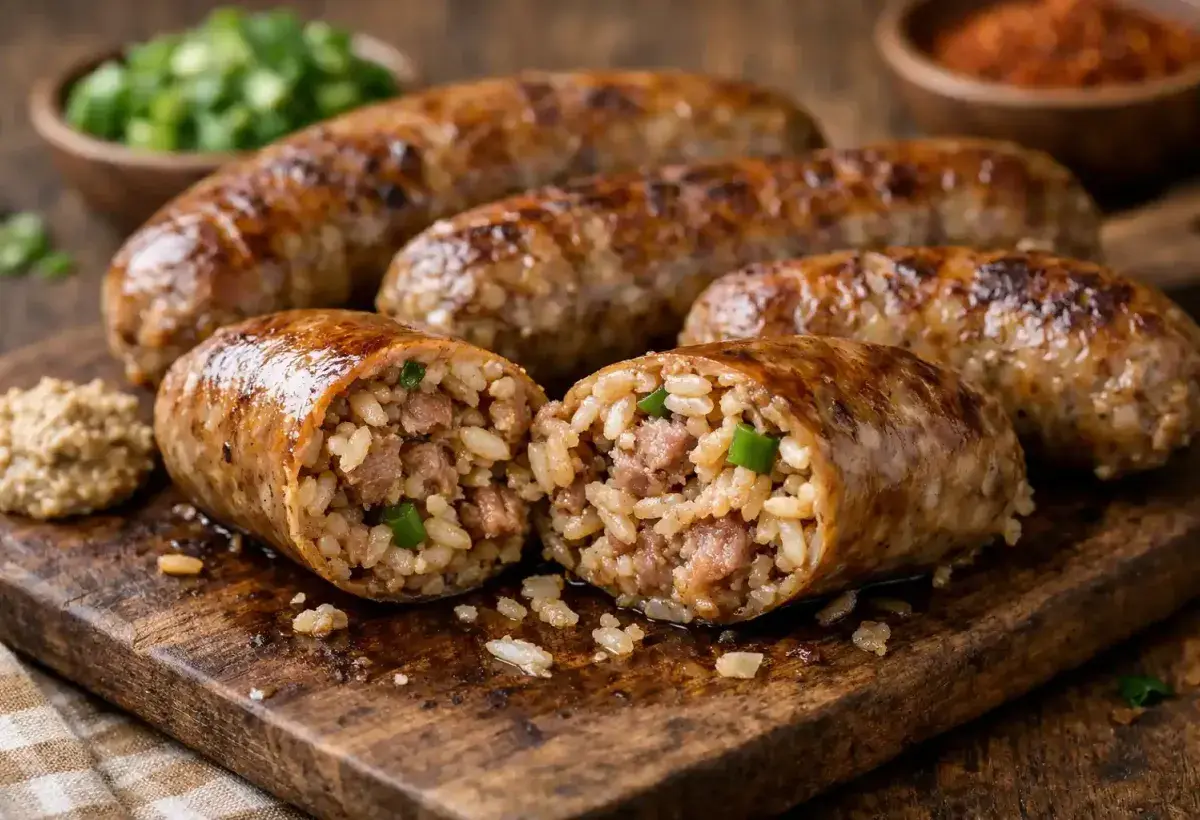  Traditional Louisiana Cajun boudin sausage