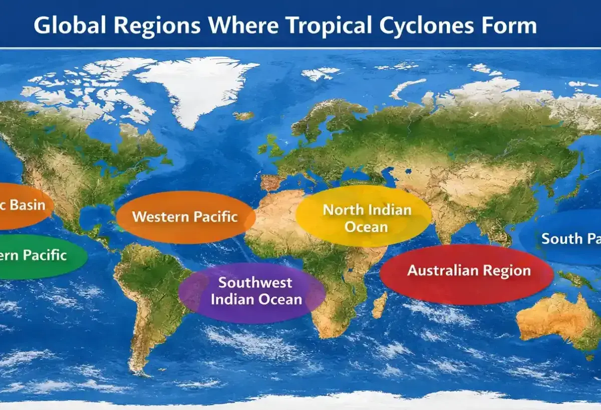 Global Regions Where Tropical Cyclones Form