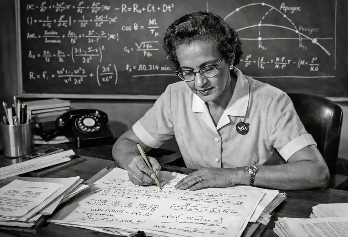Katherine Johnson Contributing to Historic Space Missions