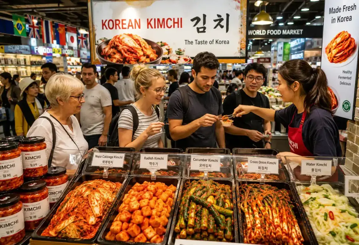 Korean Kimchi Featured in a Global Food Marketplace