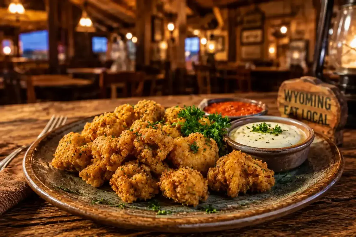 Crispy Rocky Mountain oysters served in a Wyoming restaurant