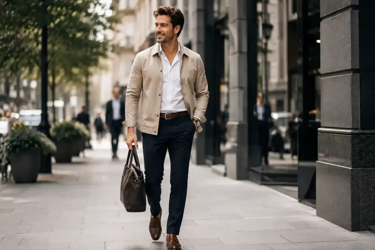 Confident person wearing a simple and stylish outfit