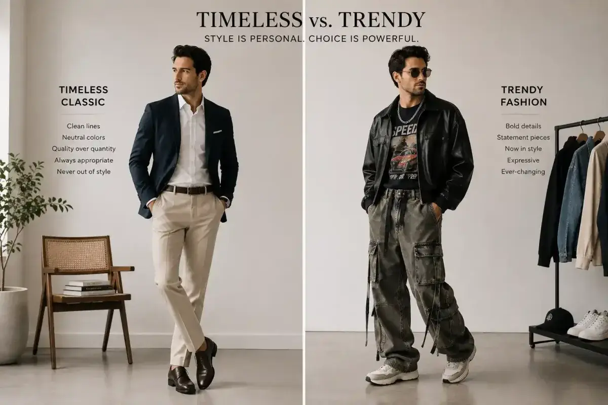 Timeless fashion compared with temporary trends
