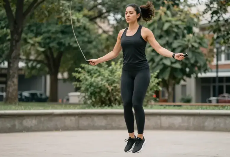Person jumping rope during an energizing fitness session